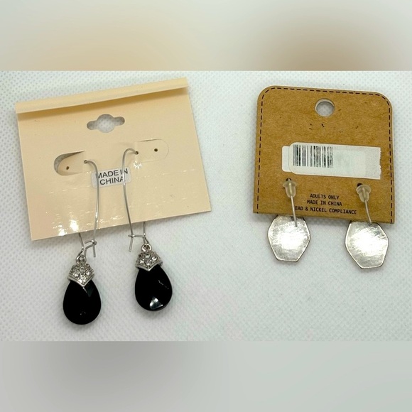 EARRINGS (TWO SETS SILVER TONE)*** - Picture 5 of 5
